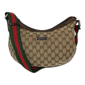 Gucci Beige and Brown Monogram Shoulder Bag